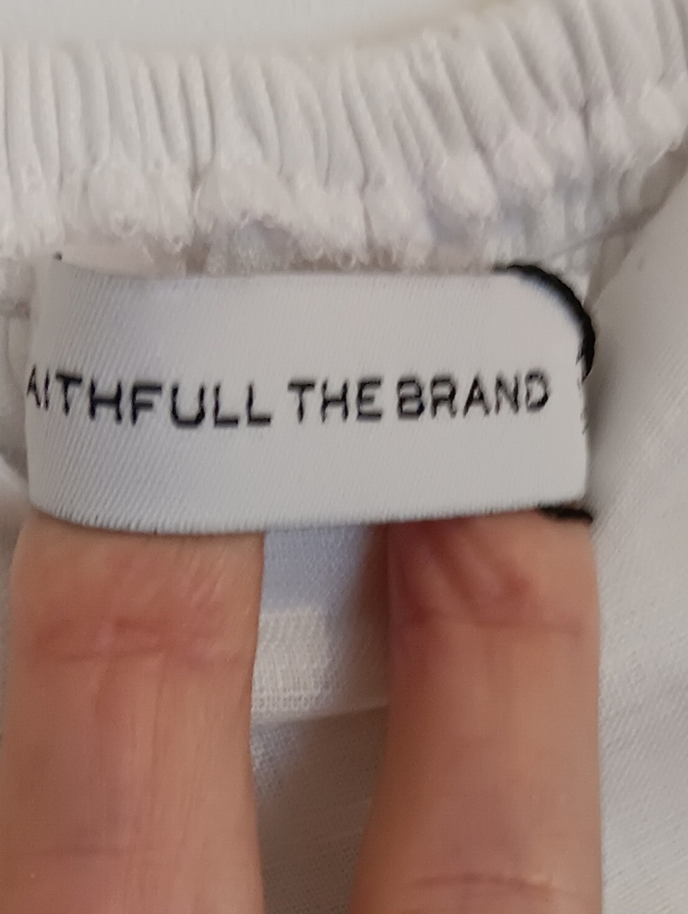 Faithfull the Brand Barnette White Linen Puff-Sleeve Square-Neck Crop Smock Top - Picture 6 of 12